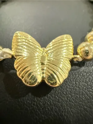 Kendra Scott | Gold Plated Beaded Stretch Bracelet with Red Butterfly thumbnail 3