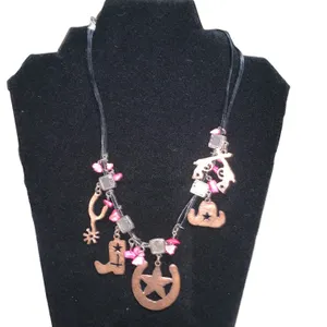 Western Cowgirl Charm Necklace Boots Hat thumbnail 1