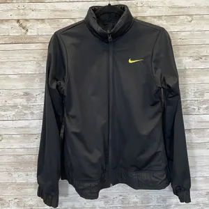 Nike Womens M Jacket‎ Reversible Black Fit Dry Hidden Hood Running Cycling Logo thumbnail 5