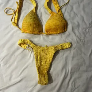 Yellow Textured Bikini Set thumbnail 3