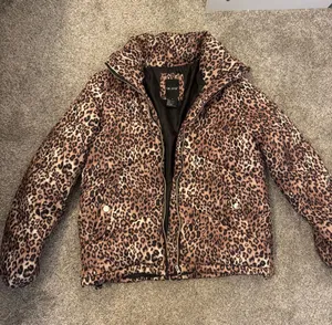 Me Jane Leopard Print Puffer Jacket - Brown/Tan thumbnail 1