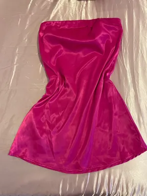 Strapless satin hot pink Dress thumbnail 7