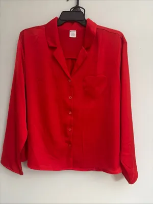 No Boundaries New! Red Satin Heart Pocket Sleep Set size XXL (20) thumbnail 2