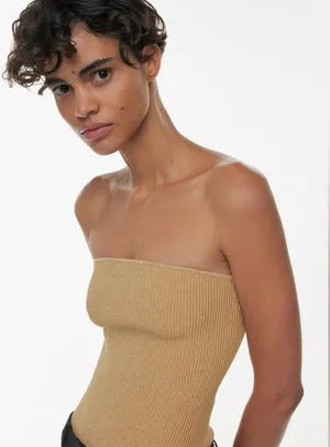 Aritzia Babaton Sculpt Knit Tube Top in Seville Tan thumbnail 1