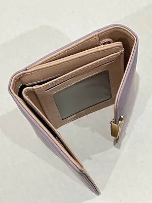 Roulens Lavender Purple RFID Blocking PU Leather Leaf Pendant Card Holder Wallet thumbnail 4