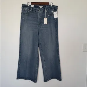 Good American Good Waist Palazzo Crop Jeans Size 22 Indigo Wide Leg NWT thumbnail 2