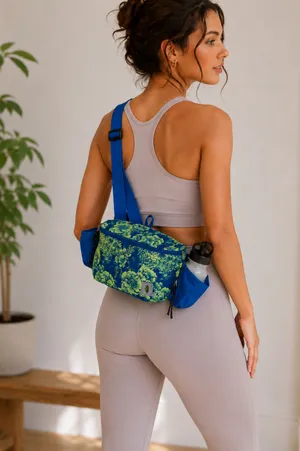 NEW Free People Movement FP Blue Woodblock Floral Happy Packer Cargo Sling Bag thumbnail 2