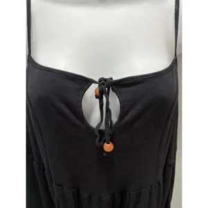 Free People Beach Noelle Mini Dress Size Small Black Tiered Whimsigoth Witchy thumbnail 3