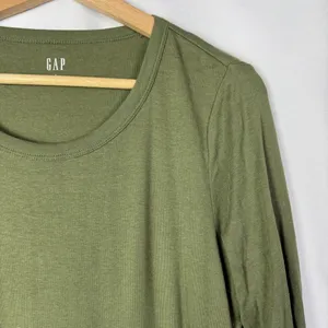 Gap Olive Green Crewneck‎ Favorite T Long Sleeve T-Shirt L thumbnail 4