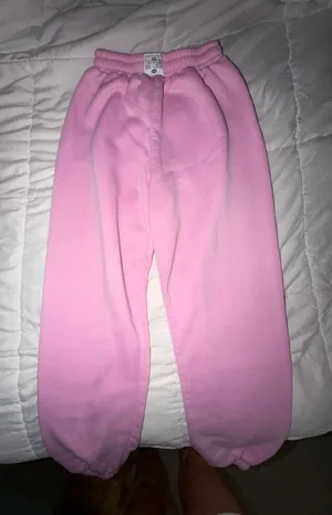 SHEIN Pink Fleece Jogger Pants thumbnail 1