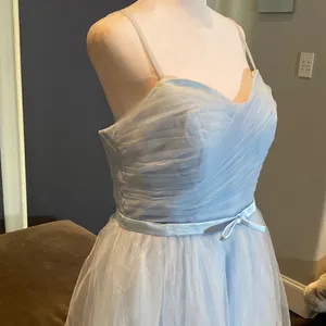 Women’s Tea Length Blue Prom Party Dress Corset Back Sweetheart Neckline Size 14 thumbnail 3