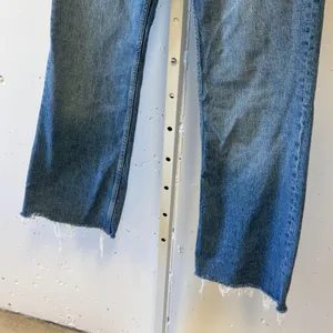 Mango MNG Fiona High Rise Flare Mid Rise Jeans Blue Raw Hem Size 8 Contemporary‎ thumbnail 4