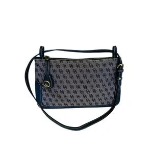 Dooney &‎ Bourke Slim Zip Top Shoulder Bag Lightweight Vintage Dark Blue thumbnail 14