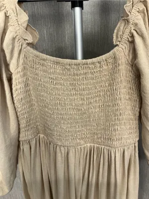 Women’s Cream Smocked Off-Shoulder Maxi Dress Size 2 thumbnail 10
