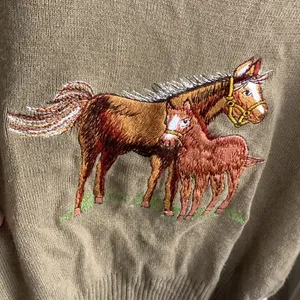 Vintage Le Moda Horsin Around Embroidered Horse Sweater Size XL thumbnail 5
