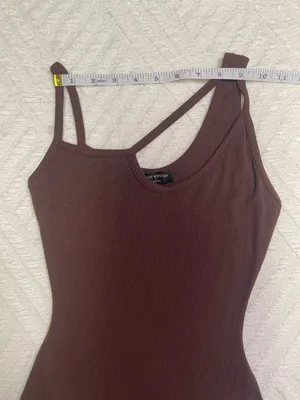 Naked Wardrobe Brown Ribbed Tank Top Bodysuit thumbnail 9