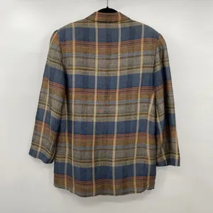 Vintage Express Plaid Madras Blazer Jacket 3 Button Oversized Boxy Size Small thumbnail 5