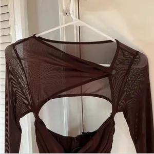 White Fox Boutique Chocolate Brown Been A Minute Mini Dress thumbnail 4