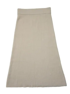 NWT Sezane Naelle in Natural Merino Wool Cotton Midi Sweater Skirt XL thumbnail 2