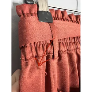 Abercrombie‎ Terra Cotta Satin Jogger Pants Paperbag Waist Tie Belt Size Small thumbnail 5