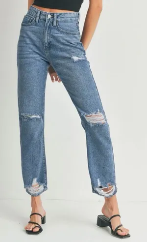 JBD Jeans Peyton Distressed High Rise Jeans thumbnail 1