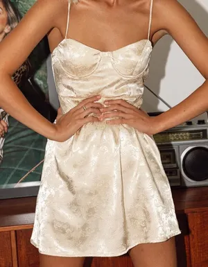 Champagne Minidress Size 6 thumbnail 1