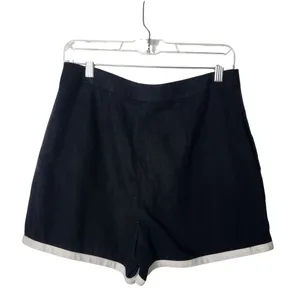 Scoop Black White Trim Linen Blend Side Zip Wrap Casual Skort Size Small 4-6 thumbnail 5