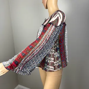 Twelfth Street By Cynthia Vincent‎ Peasant Blouse Silk Long Sleeve Size Sz L thumbnail 7