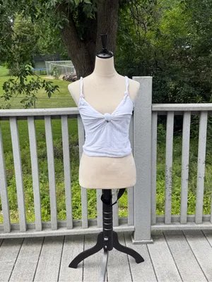 Abercrombie & Fitch White Knot-Front Cropped Camisole thumbnail 3