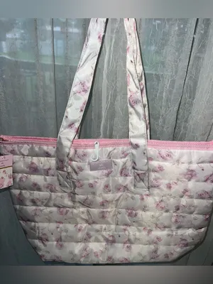 LoveShackFancy x Target - Yoobi Ribbon Rosa Quilted Tote Bag Sterling Dusk thumbnail 5