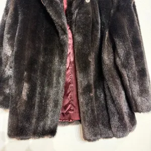 Black Faux Fur Vintage Jacket Sz M thumbnail 4