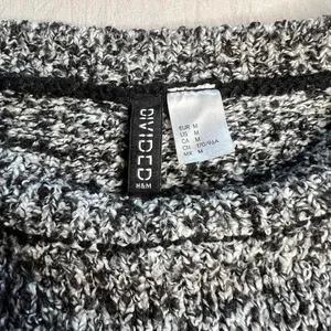H&M Divided Black Marled Knit Pullover Crop Sweater Size M Long Sleeve thumbnail 9