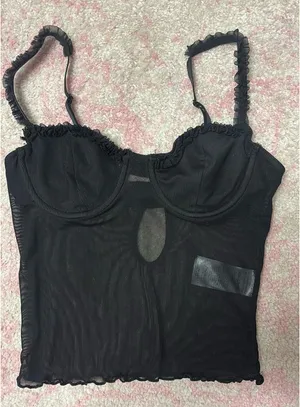 Edikted Mesh Black Top thumbnail 1