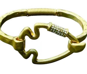 Arrowhead Boutique Gold Tone and Rhinestone Cuff Bracelet thumbnail 1