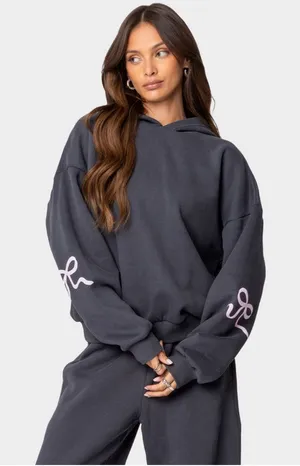 Edikted Bonney Bow Detail Hoodie Sweatpants Set thumbnail 1