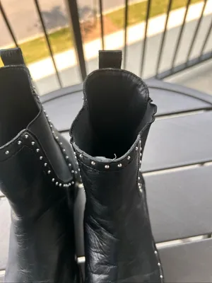 Rebecca Minkoff Sabeen Chelsea Black Studded Ankle Leather Boots 8M thumbnail 14