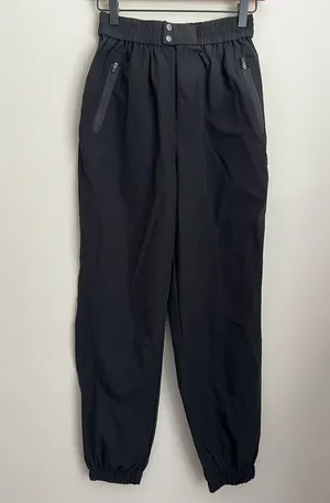 Halara Ablack Nylon jogger pants elastic waist zip pockets XS NEW thumbnail 1