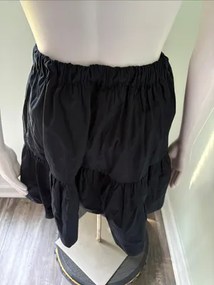 NWT Abercrombie & Fitch Tiered Poplin Mini Skirt in Black Size Medium thumbnail 3