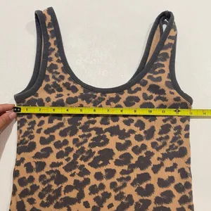 Aerie Leopard Print Ribbed Tank Top Size Medium Y2K Animal Print Fitted thumbnail 4