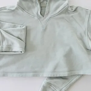 Lululemon All Yours Cropped Hoodie Ocean Air Blue Size 6 Oversized Sweatshirt thumbnail 6