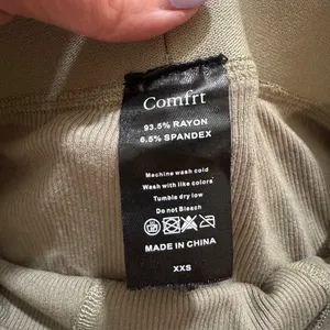 Comfrt | Sage Green Ribbed High Waisted Knit Boxer Briefs Lounge‎ Shorts, XXS thumbnail 4