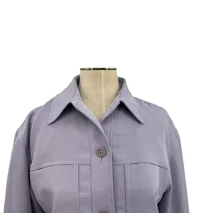Aritzia Wilfred‎ Little Cropped Jacket Lavish Lavender Purple Size Medium thumbnail 4