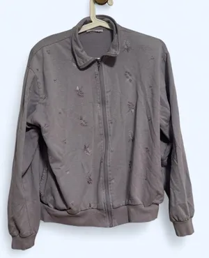 Vintage Purple Zip up with shoulder pads thumbnail 1