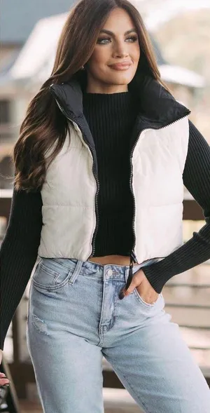 These Three Boutique Reversible Puffer Vest thumbnail 1
