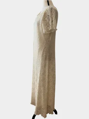Ronni Nicole by Ouida Ivory Floral Lace Maxi Dress Size 18 Formal thumbnail 4