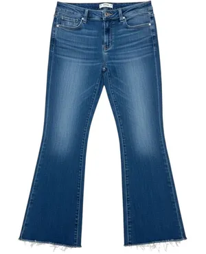 PAIGE Manhattan Bootcut Jeans Womens 29 Blue Raw Hem Frayed Denim thumbnail 1