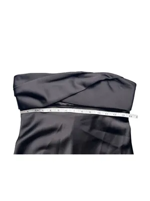 NWT Zara Black Satin Strapless Cross Front Tube Top S thumbnail 5