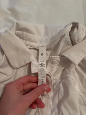 White lululemon golf polo thumbnail 3