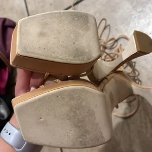 Jeffrey Campbell Platform Nude Lace Up Heels thumbnail 5