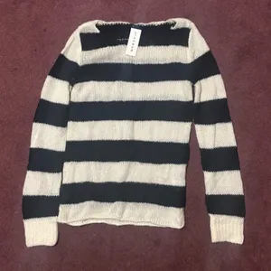 John Galt Black White Stripe Colette Sweater thumbnail 1